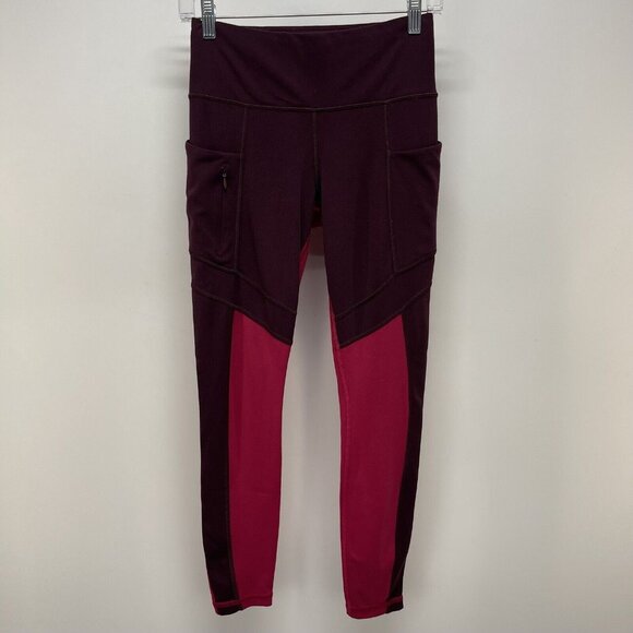 Athleta Leggings Sz XS Women’s All In Structure 7/8 Tight in Auberge Burgundy - Picture 2 of 12